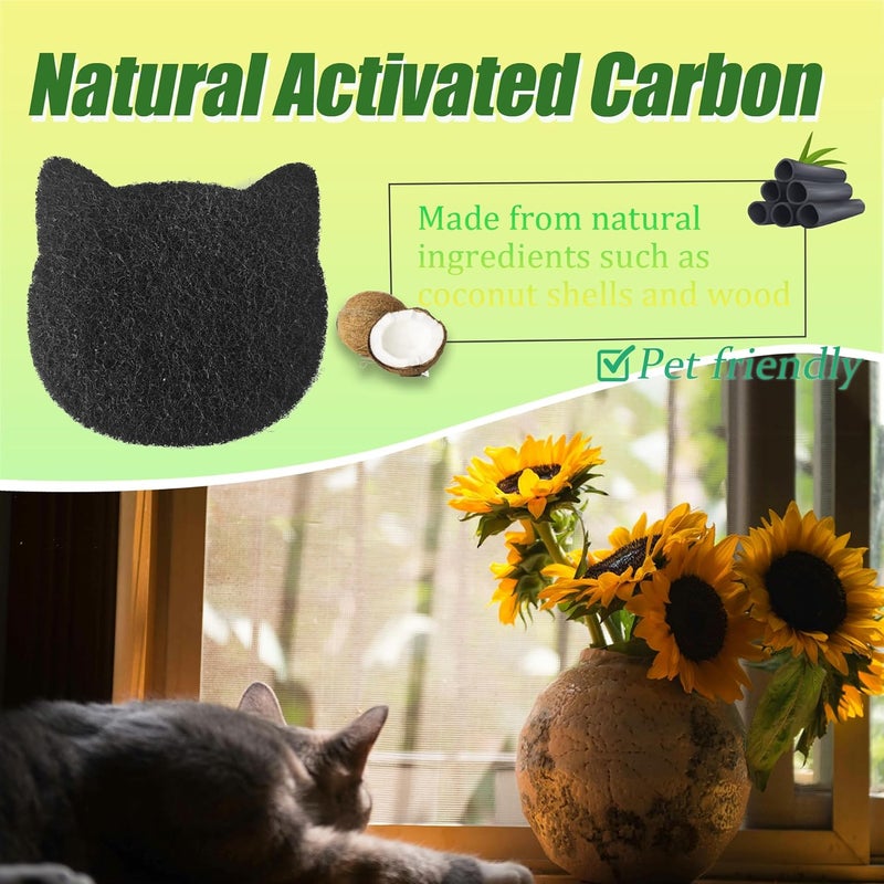 PurifyLogix Cat Litter Box Stick-on Activated Charcoal Filters Compatible with Most Cat Litter Box, Universal Activated Carbon Filters to Absorb Odors and Control Damp for Keep Home Fresh (6 Pack) - Image 5